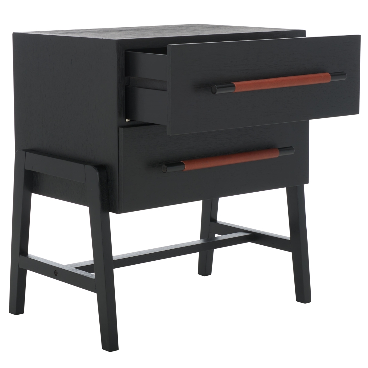 Tiona 2 Drawer Nightstand - Black / Brown - Safavieh - Image 7