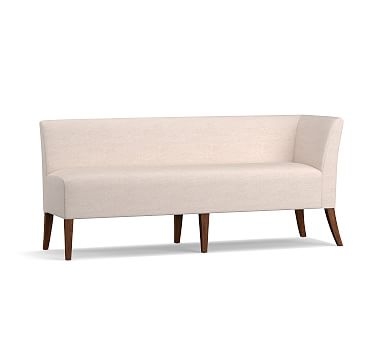 Modular Upholstered Banquette Corner, Tuscan Chestnut Leg, Basketweave Slub Oatmeal - Image 0