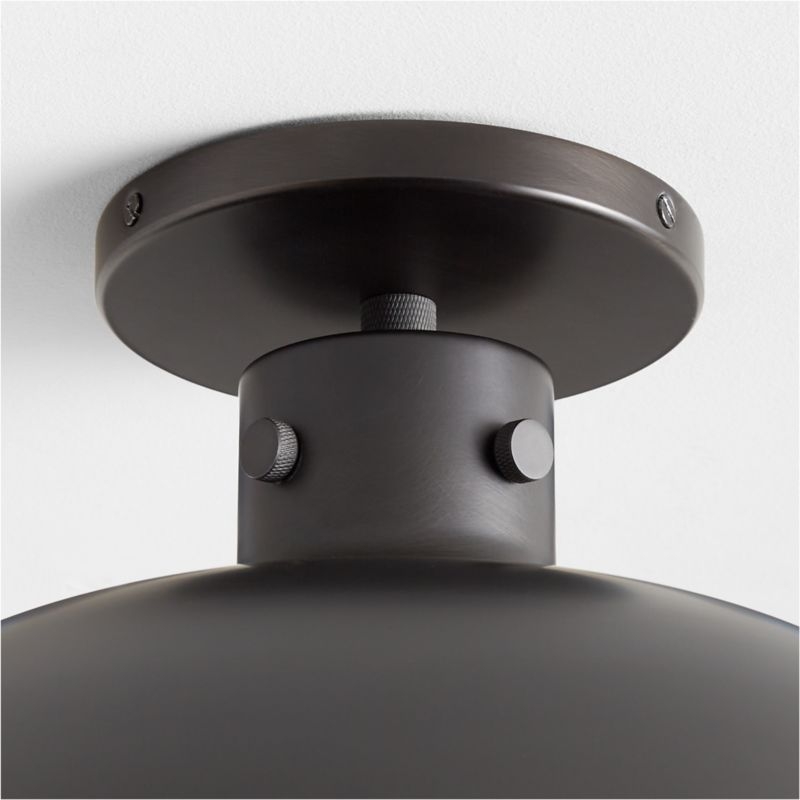 Dakota Black Flush Mount Light with Large Black Dome 15" - Image 2