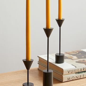 Hammond Candlelight, Taper Holder, Antique Bronze, Set of 3, Small, Medium, Large - Image 1