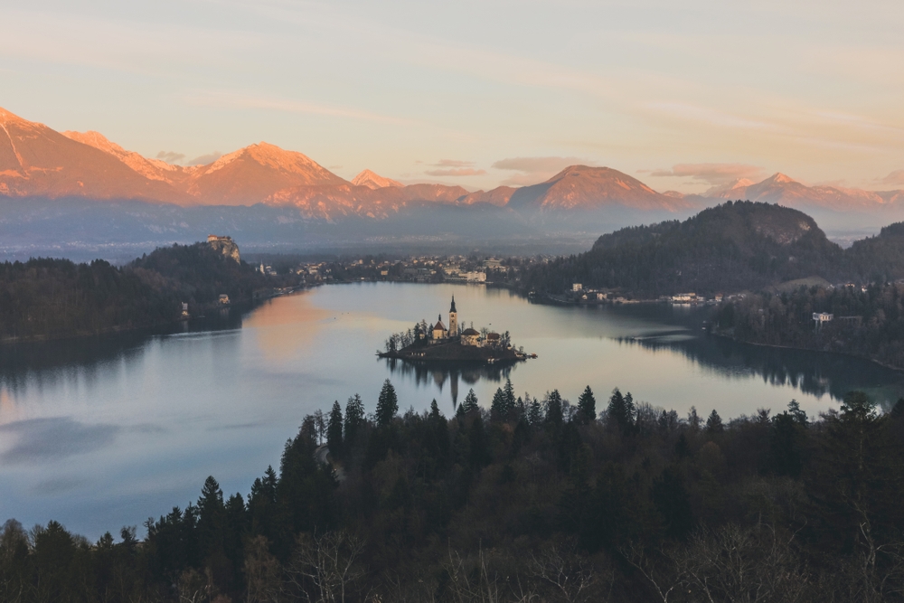 Lake Bled, Slovenia Ii Throw Pillow by Luke Gram - Cover (20" x 20") With Pillow Insert - Outdoor Pillow - Image 1