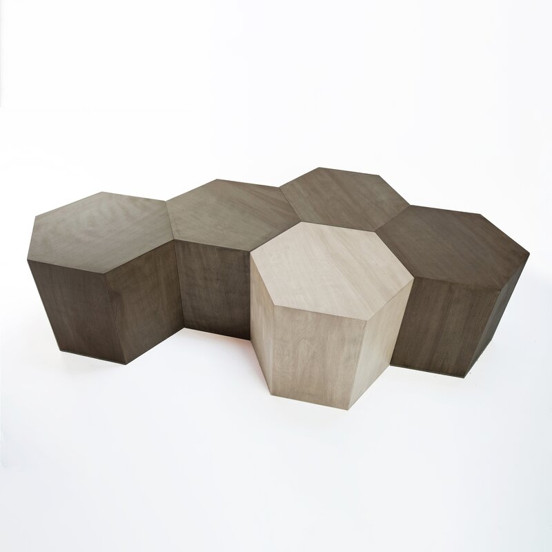 Hammers and Heels Solid Wood Block 1 Coffee Table with Storage - Image 0