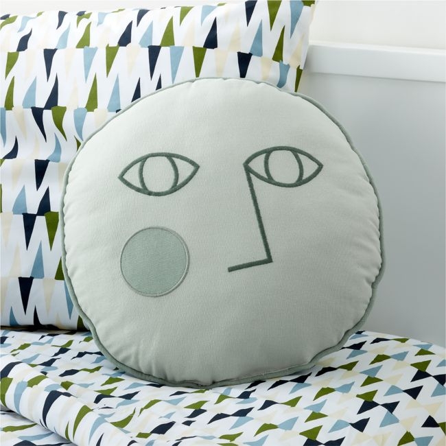Teal Face Pillow - Image 0