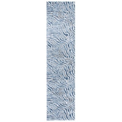 Ahnalise Abstract Ivory/Blue/Brown Area Rug - Image 0