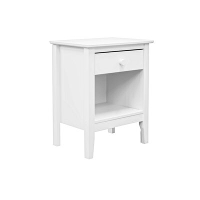 Seppo 1 - Drawer Solid Wood Nightstand in White - Image 0