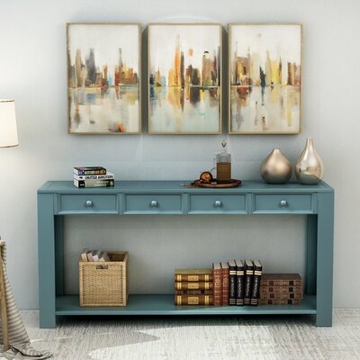 Duplessis 65" Wide 4 Drawers Solid Wood Console Table - Image 0