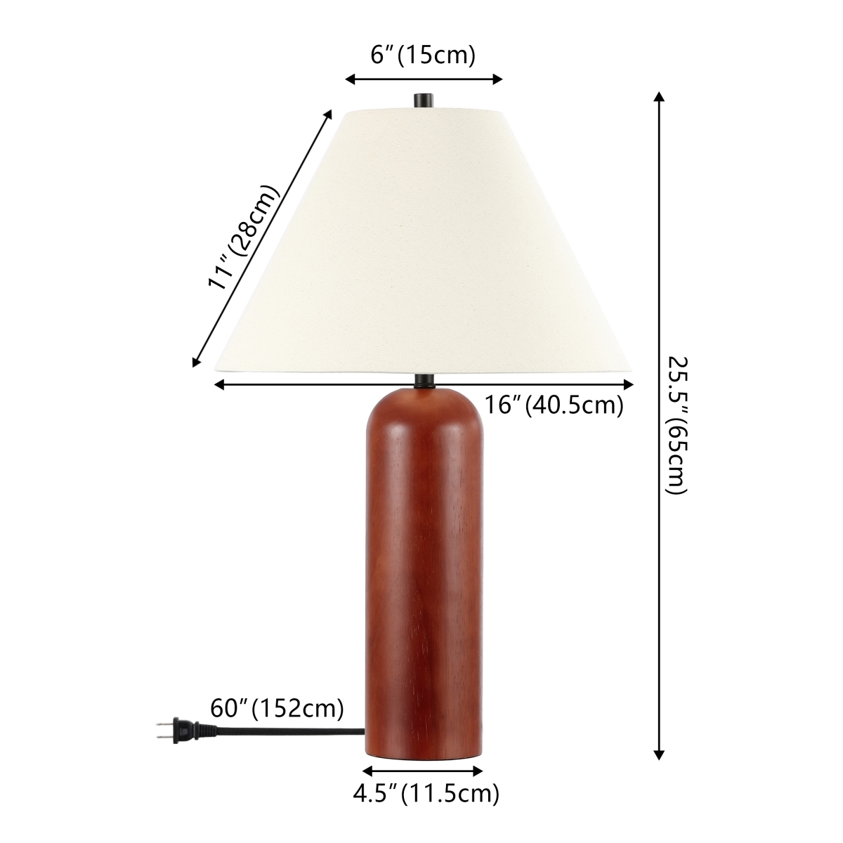 Rennie 25.5" Table Lamp - Walnut - Safavieh - Image 0