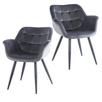 2PC  Modern Velvet Upholstered Accent Chair - Image 0
