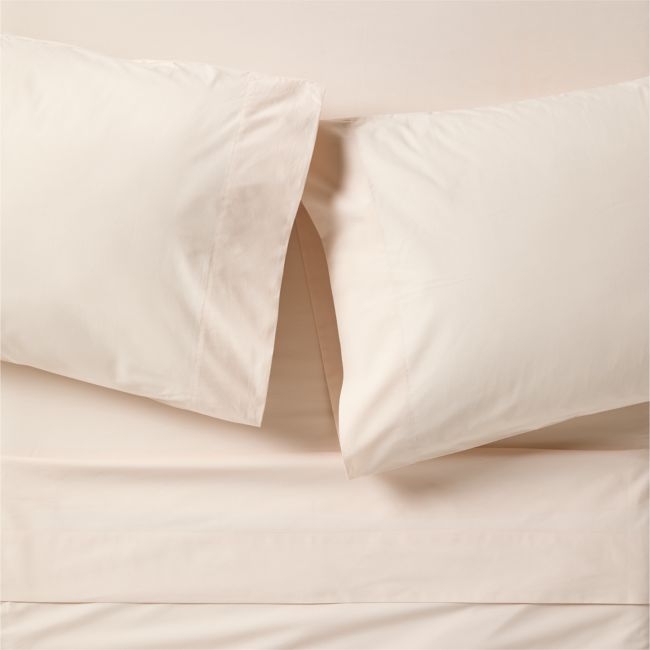 Everyday Snuggle Brushed Cotton Percale Pink Tint Kids Full Sheet Set - Image 0