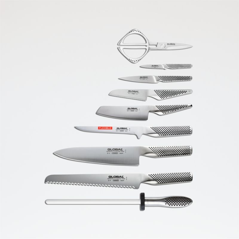 Global ® Classic Cutlery Takashi 10-Piece Wood Block Knife Set - Image 1