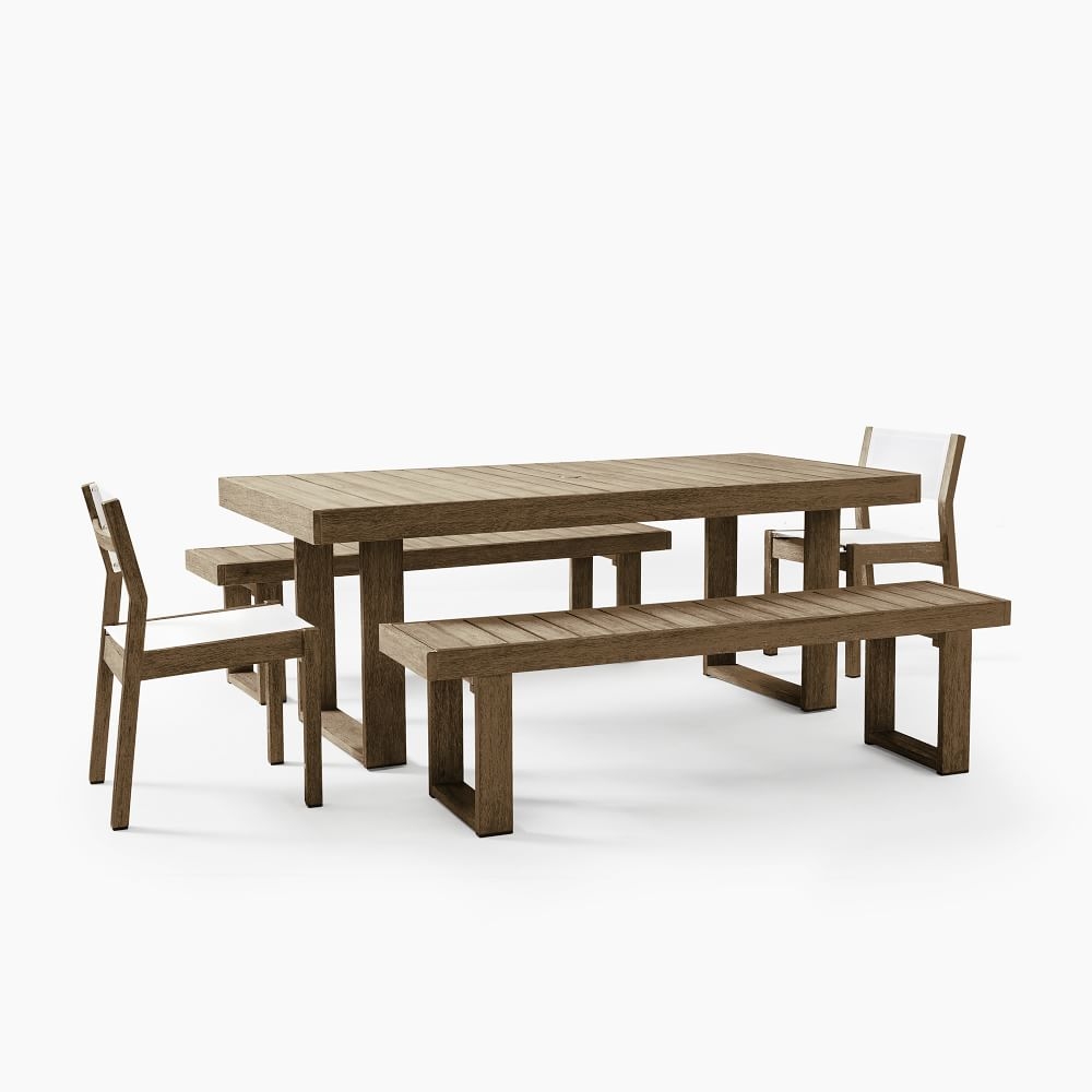 Portside Outdoor 76.5 in Rectangle Dining Table, Driftwood - Image 2