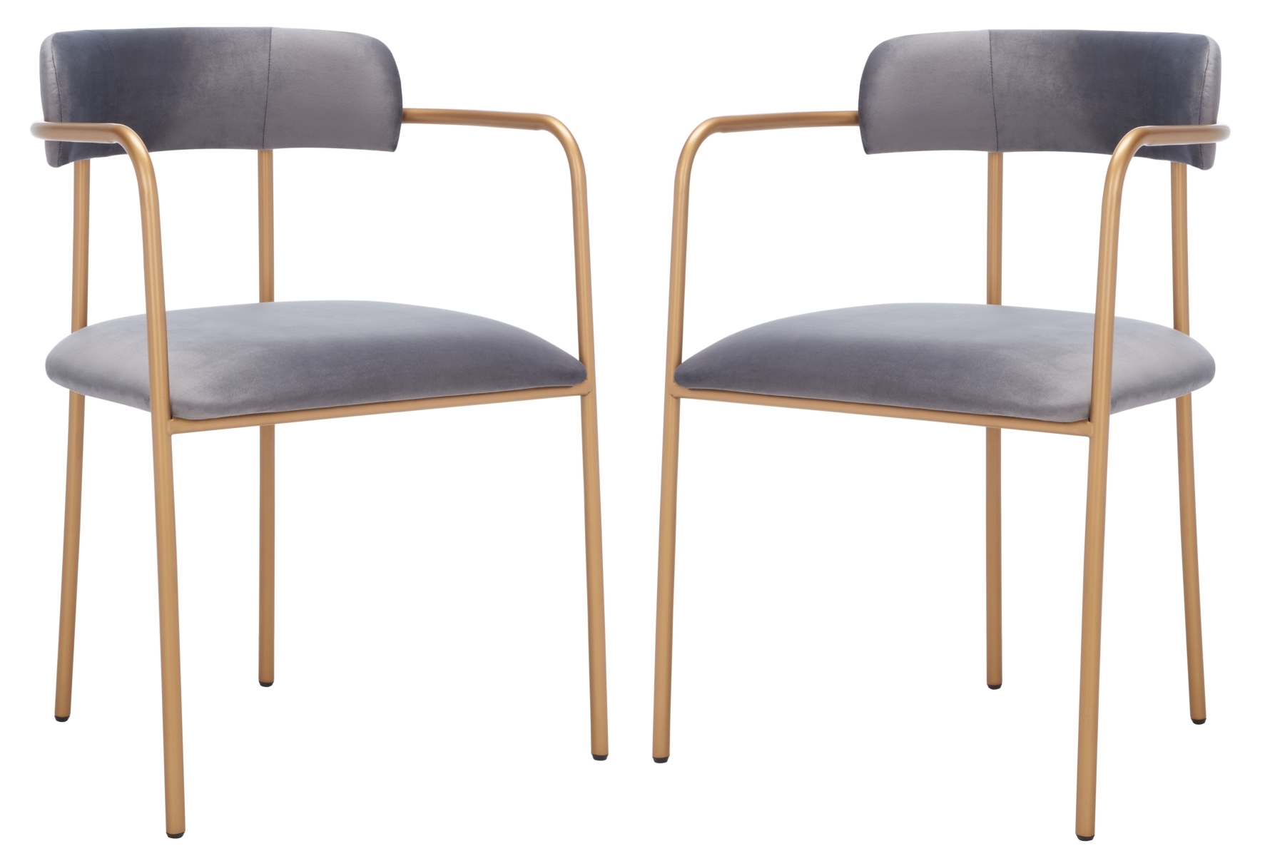 Camille Side Chair - Dark Grey / Gold - Safavieh - Image 0