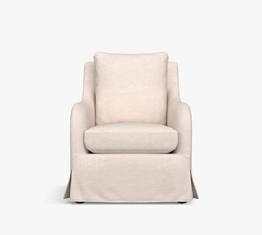 Kelsey Slipcovered Armchair, Polyester Wrapped Cushions, Park Weave Ash - Image 4