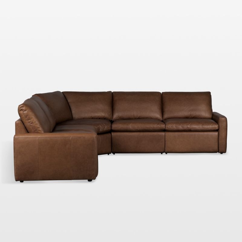 Tillery 5-Piece Sonoma Leather Power Recliner Sectional Sofa - Image 1