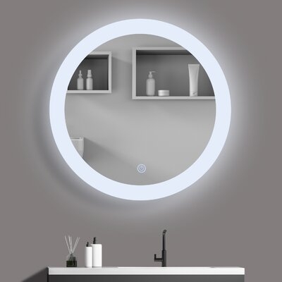 Bathroom Vanity Mirror With Lights Wall Mounted LED Lighted Vanity Mirror Frameless Bathroom Mirror Waterproof Anti-Fog With Touch Switch Dimmable - Image 0