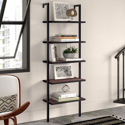 Mederos Steel Ladder Bookcase, Walnut Brown - Image 0