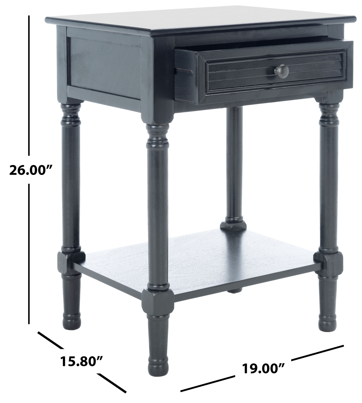 Tate 1 Drawer Accent Table - Black - Safavieh - Image 7