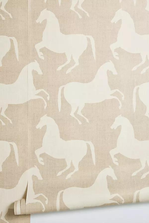 Paper Horses Neutral Wallpaper - Image 0