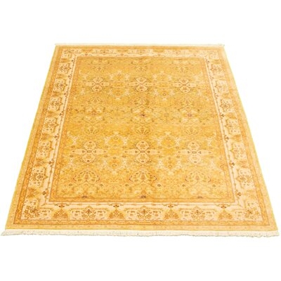One-of-a-Kind Hand-Knotted New Age Pako Persian 18/20 Light Yellow 5'3" x 6'10" Wool Area Rug - Image 0