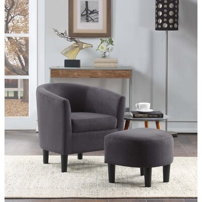 Rozel 25" Wide Barrel Chair and Ottoman - Image 0