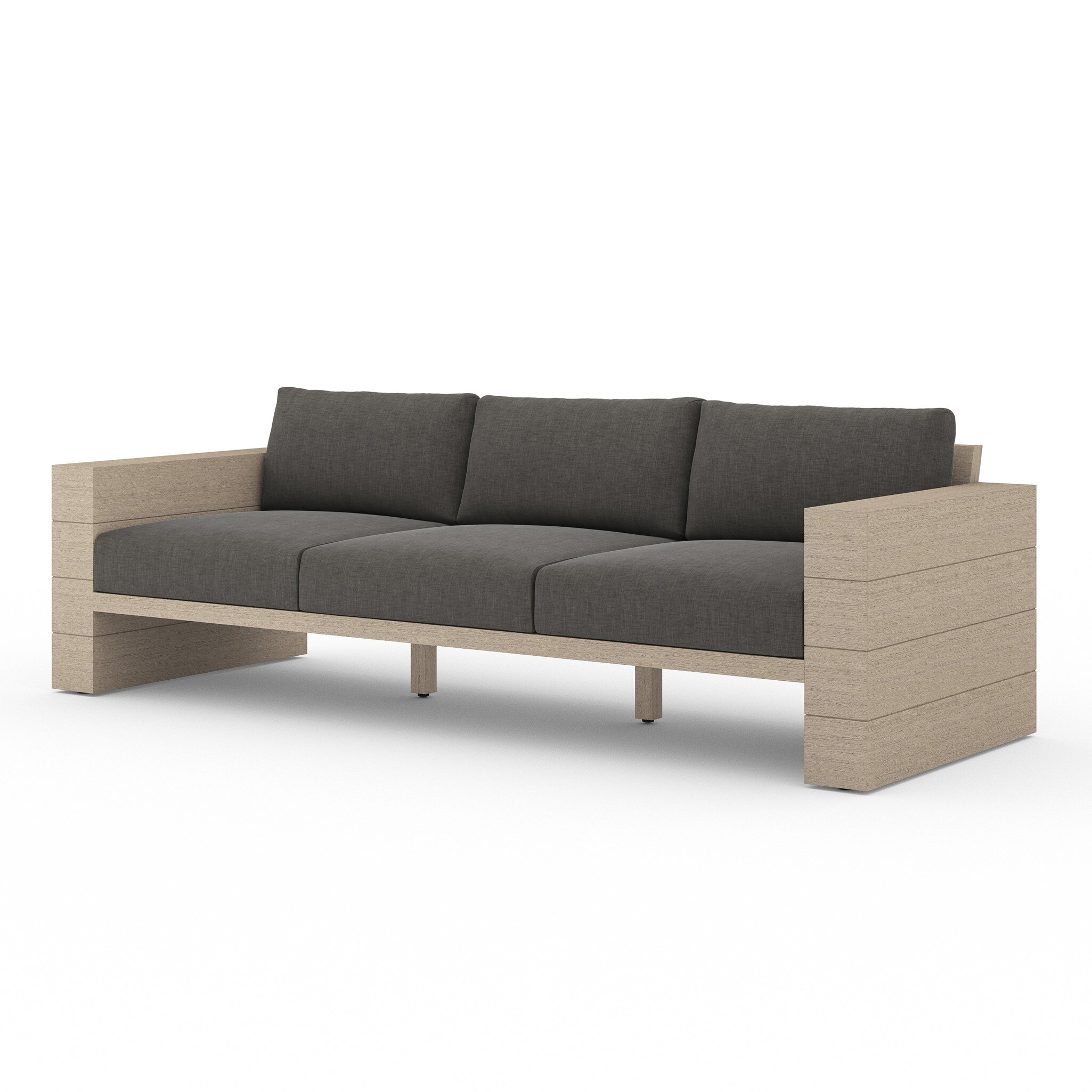 Leroy Outdoor Sofa, Washed Brown - Venao Charcoal - Image 1