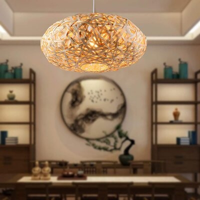 Bamboo Wicker Rattan Nest Lamp Shade Chandelier Wide Voltage 50Cm - Image 0
