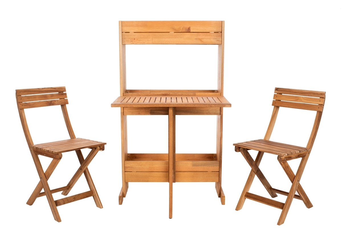 Barley Flower Shelf Bistro Set - Natural - Safavieh - Image 0