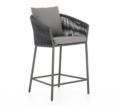 Darley Outdoor Counter Stool, Charcoal &amp; Bronze (24.5"seat height without cushion) - Image 1