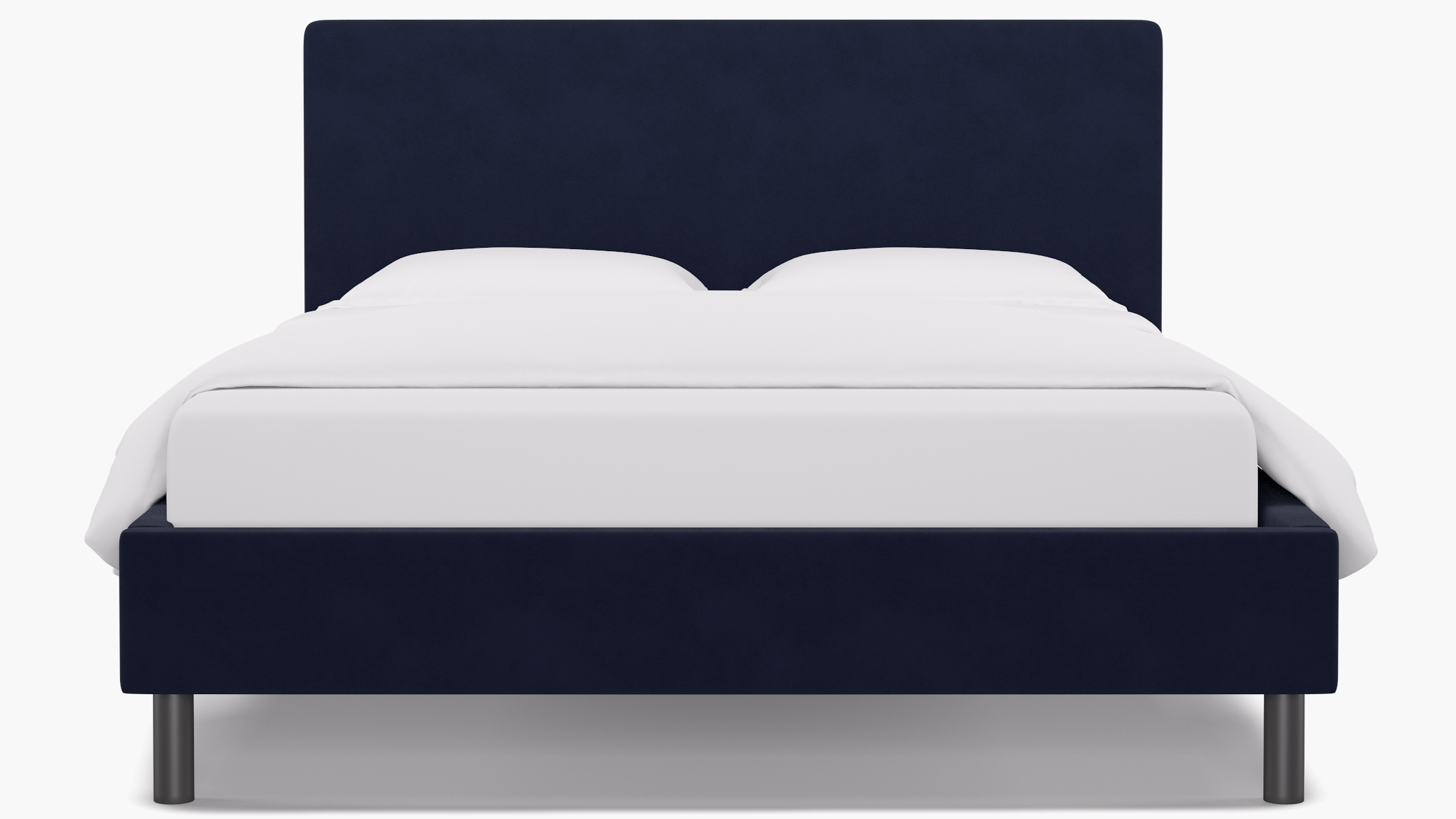 Tailored Platform Bed, Navy Classic Velvet, Queen - Image 1