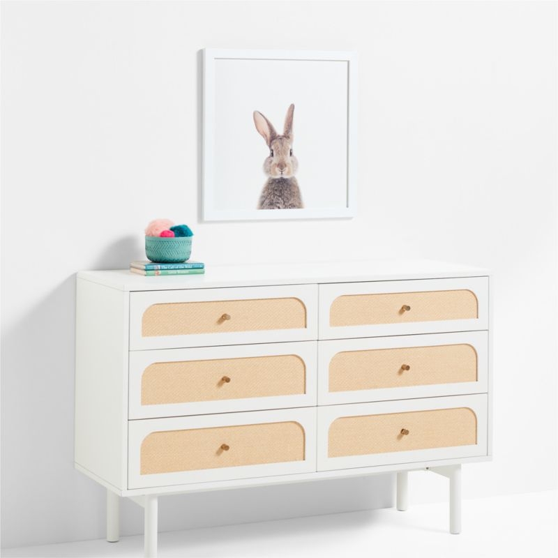Baby Bunny White Wood Framed Wall Art Print - Image 2