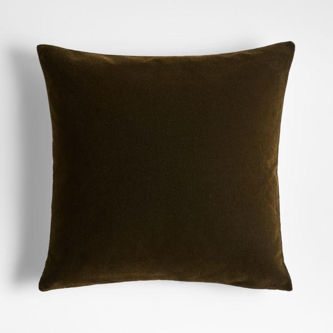 Martini Olive 20"x20" Faux Mohair Throw Pillow Cover - Image 0