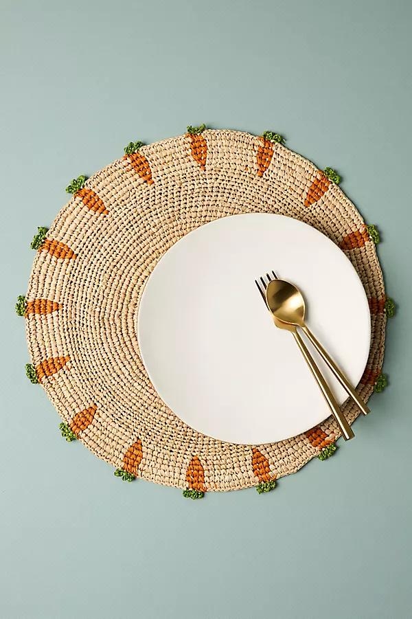 Handwoven Carrot Round Placemat - Image 0