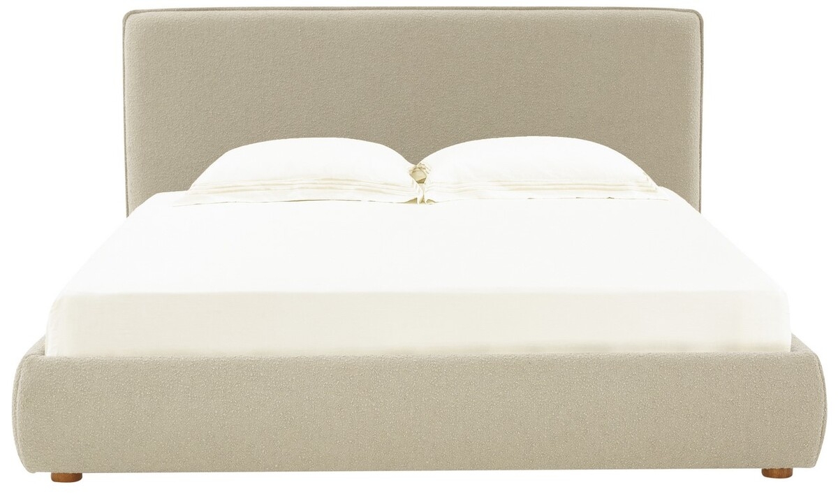 Callahan Boucle Bed - Oatmeal / Walnut - Image 0