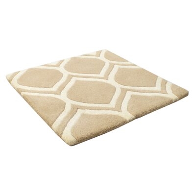 One-of-a-Kind Hand-Knotted 2' Square Wool Area Rug in Beige - Image 0