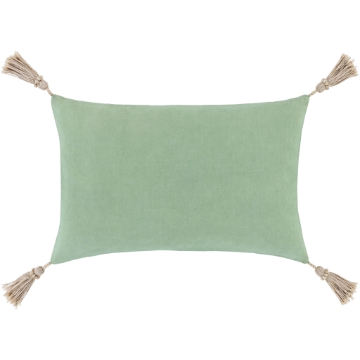 Etta Lumbar Pillow Cover, 20" x 13", Mint - Image 2