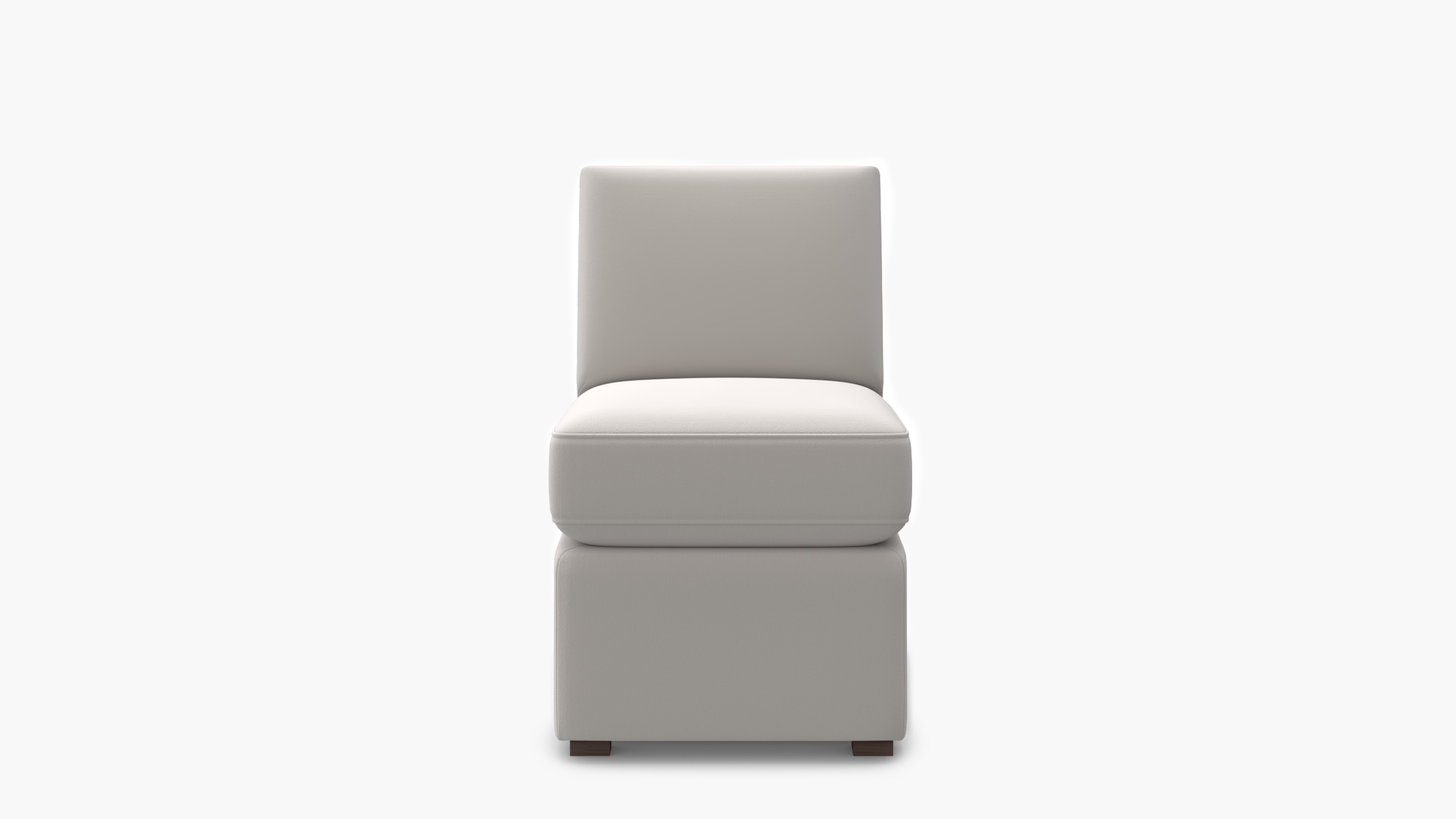 Petite Slipper Chair, White Performance Velvet - Image 0