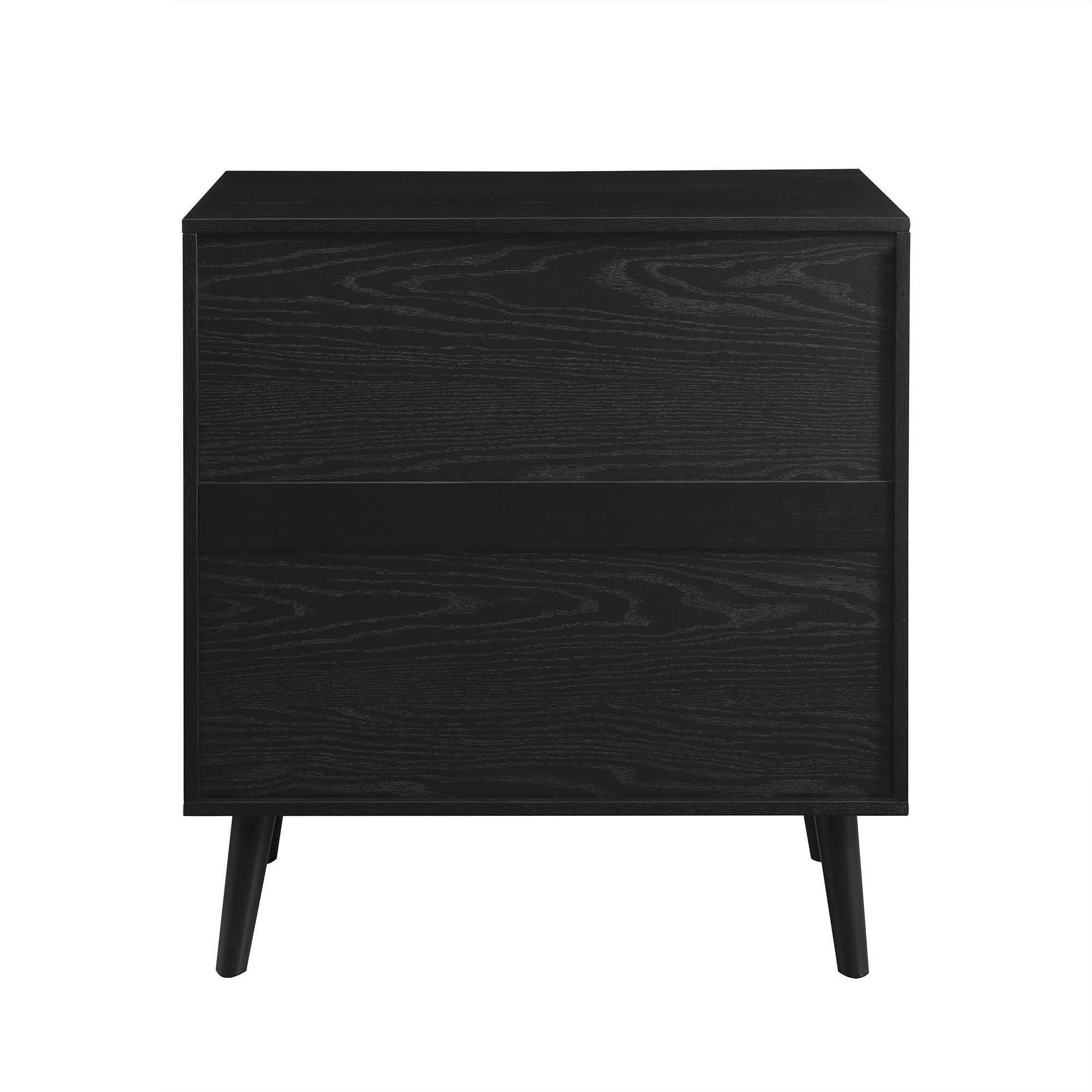 Boho 2 Door Solid Wood and Rattan Accent Cabinet – Black - Image 3
