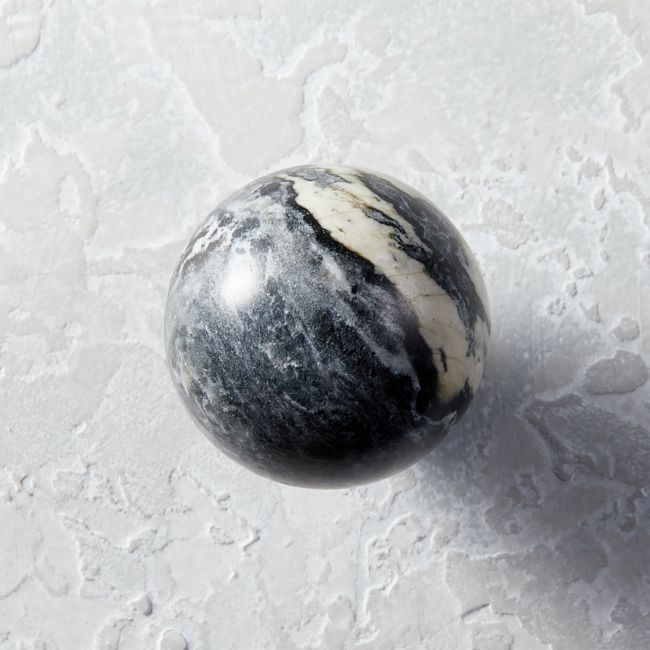 Black and White Marble Ball Knob - Image 0