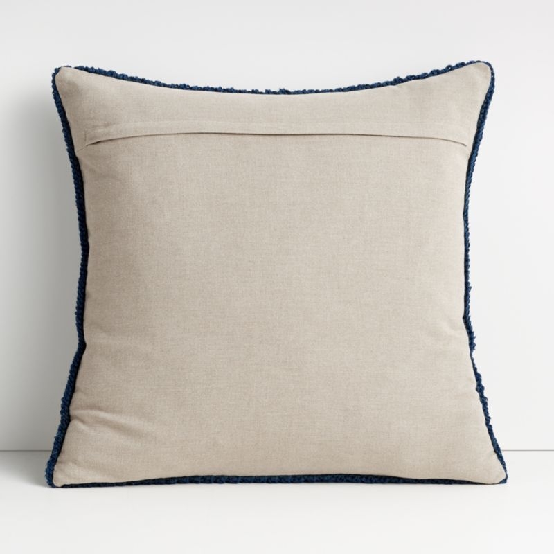 Croft 20" Insignia Blue Crochet Pillow with Feather-Down Insert - Image 2