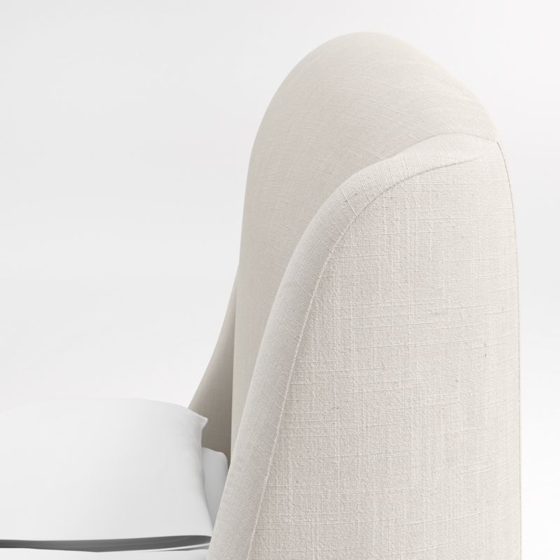 Lafayette 56" Ivory Upholstered King Headboard with Storage Bed Base - Image 2