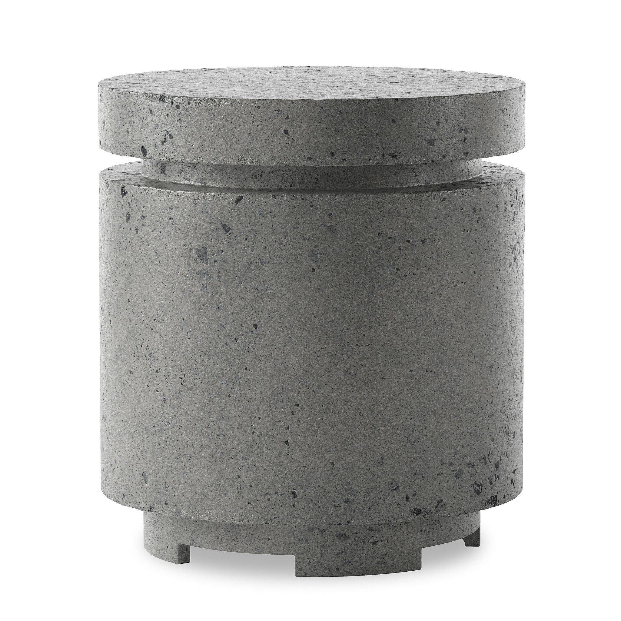 Higgins Outdoor Round Propane Enclosure - Pewter Concrete - Image 0