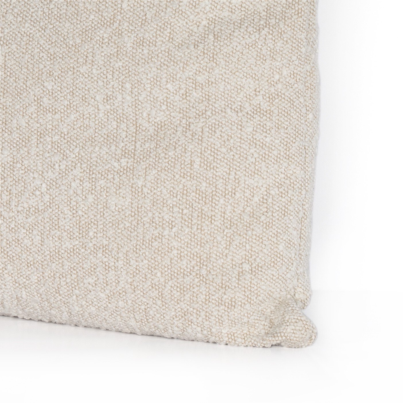 Boucle and Leather Pillow - Knoll Natural - Image 2