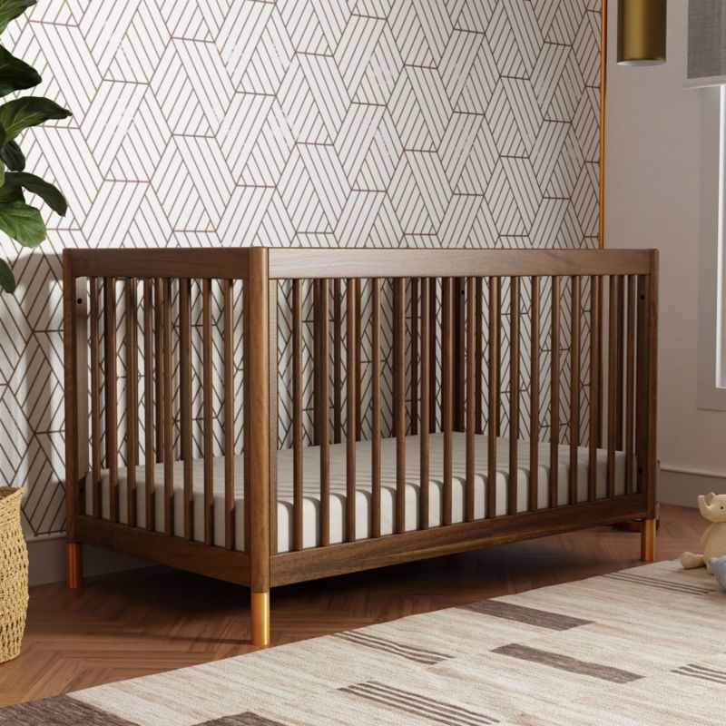 Babyletto Gelato Natural Walnut Wood 4-in-1 Convertible Baby Crib with Toddler Conversion Kit - Image 2