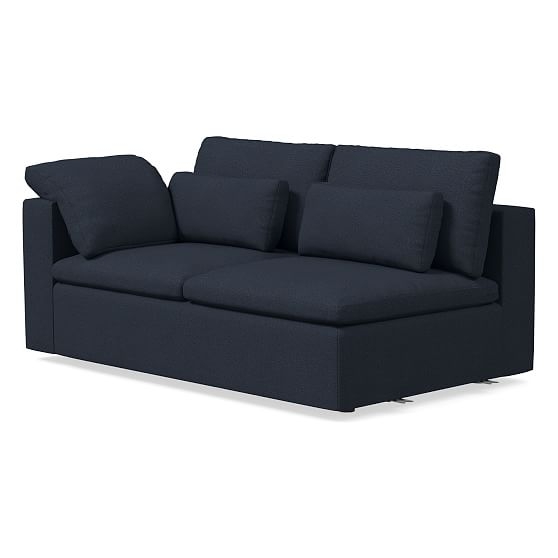 Harmony Modular Left Arm Sofa, Down, Basket Slub, Midnight, Concealed Supports - Image 0
