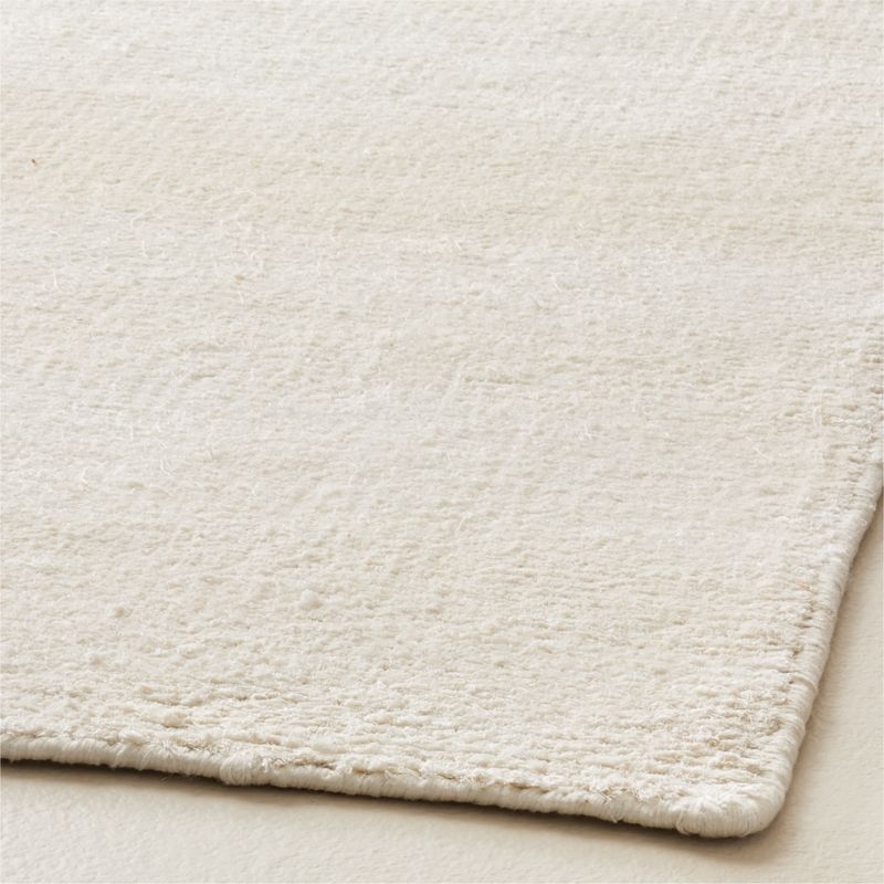 Adao Handwoven Warm White Linen Area Rug 5'x8' - Image 2
