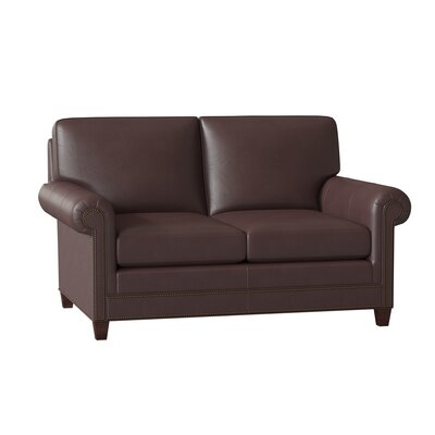 Raylen Genuine Leather 59.5" Rolled Arm Loveseat - Image 0