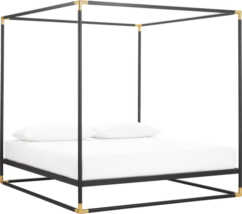 Frame Black Iron California King Canopy Bed - Image 2