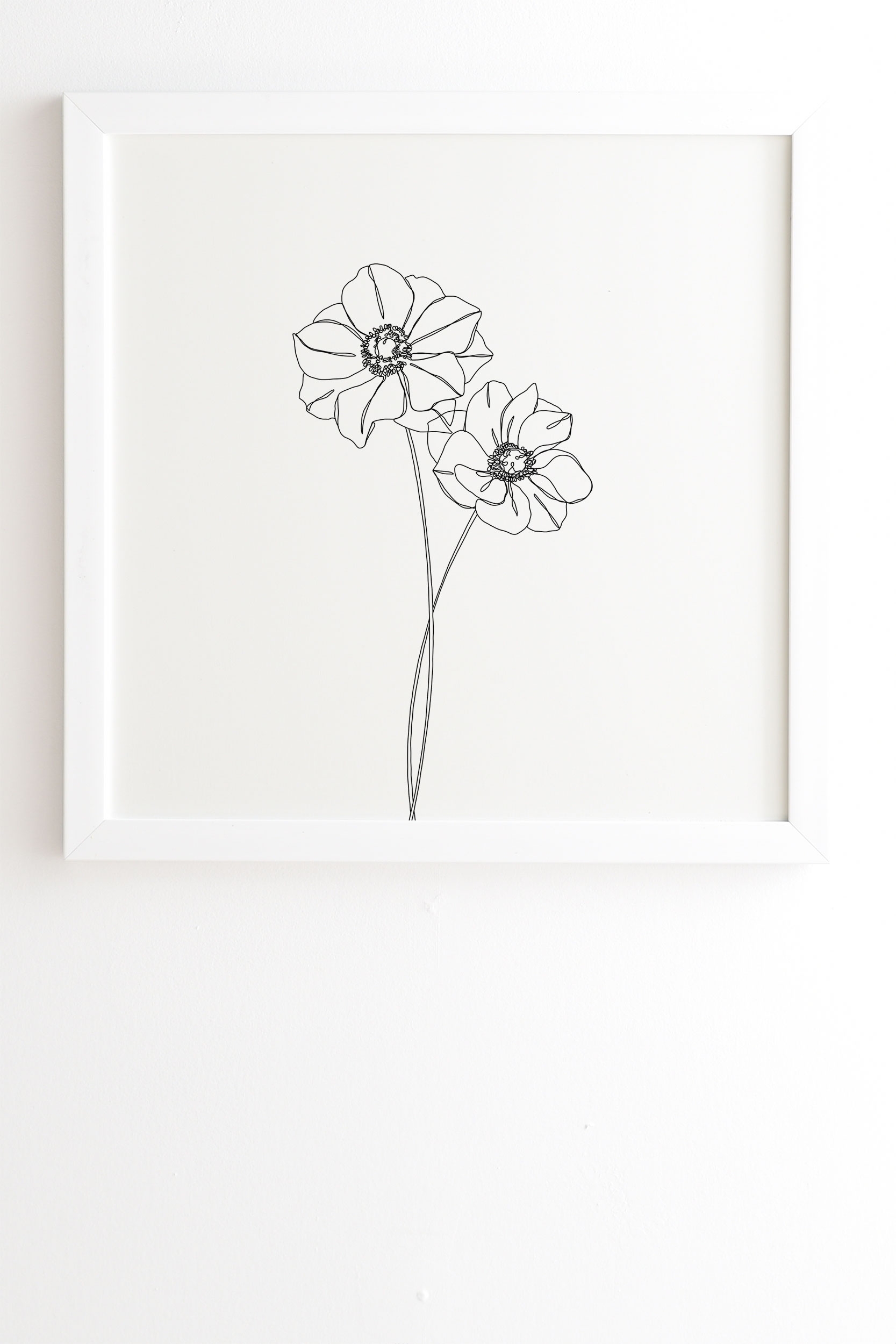 Anemones By The Colour Study by The Colour Study - Framed Wall Art Basic White 20" x 20" - Image 1