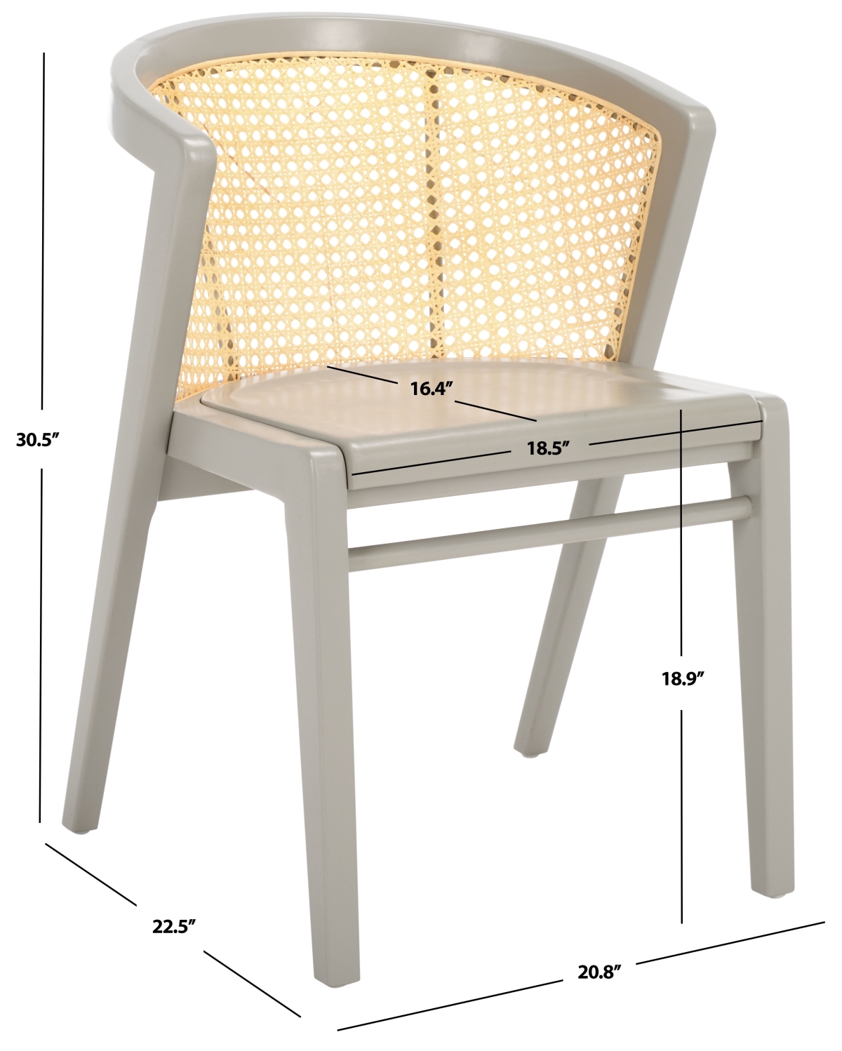 Edan Dining Chair - Grey / Natural - Safavieh - Image 8