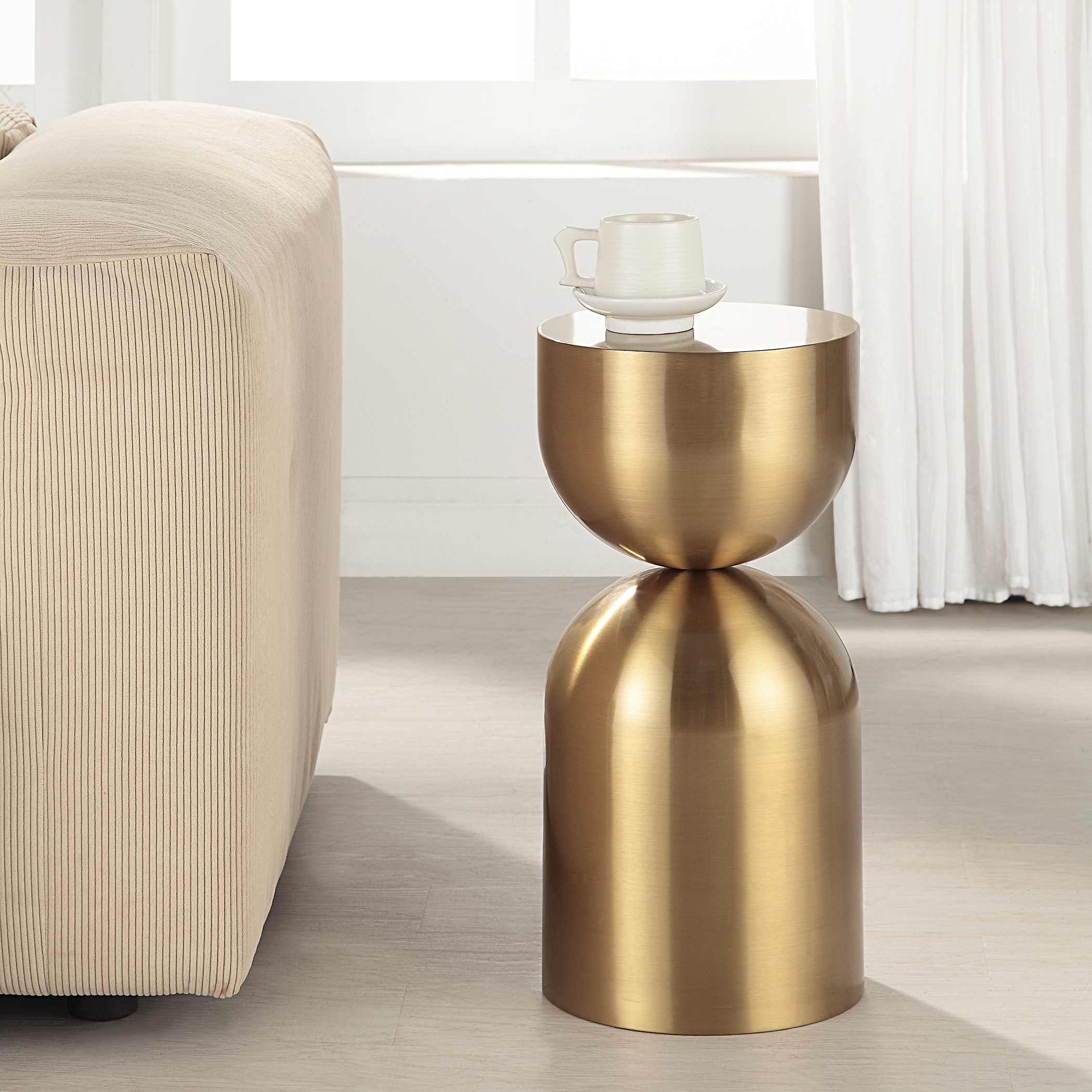 Golden Vessel Modern Accent Table - Image 1